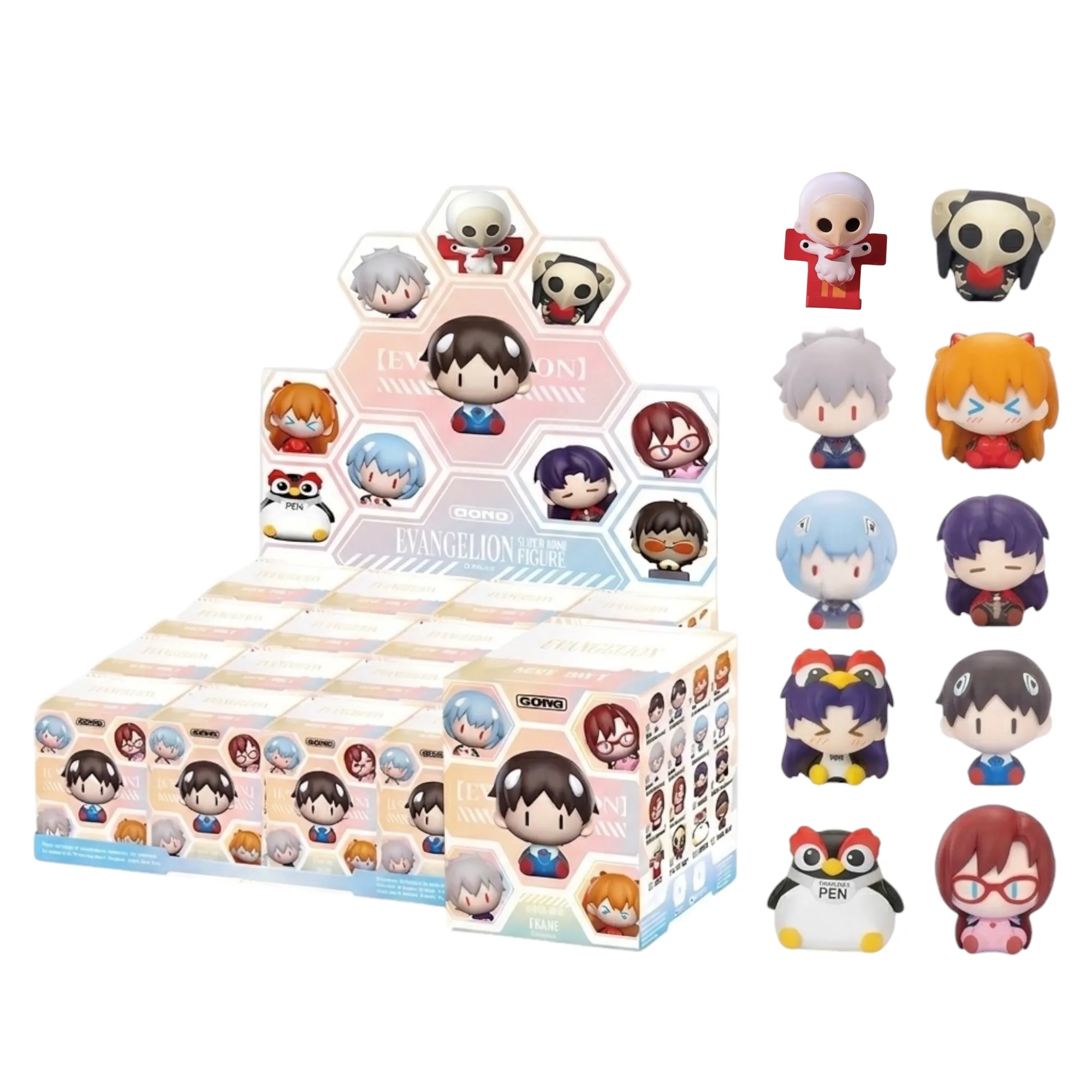 Аніме фігурка-сюрприз Євангеліон (Evangelion Super Mini Figures Land at NERV), серія рандомних міні-фігурок POP MART x GONG