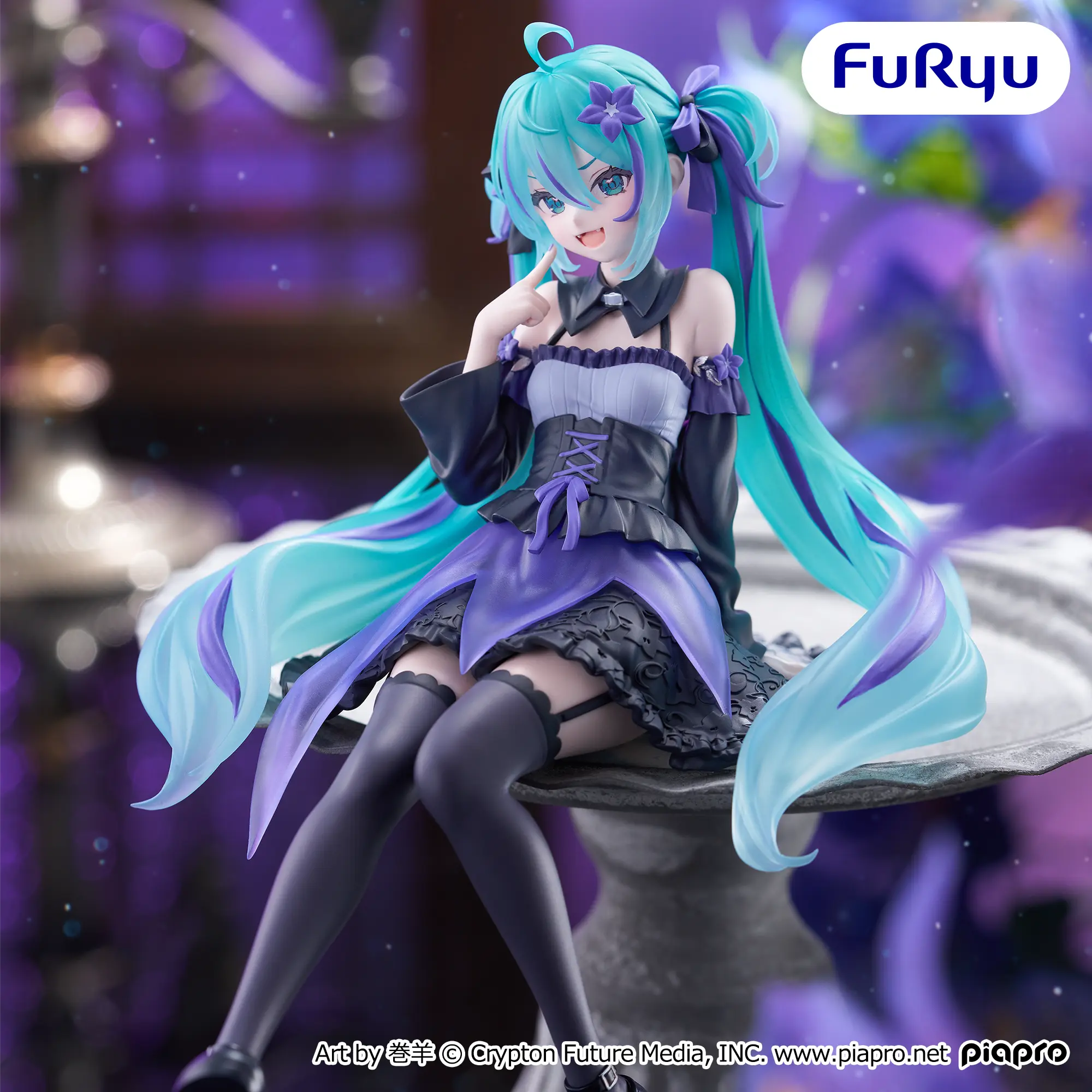 Аніме фігурка Хацуне Міку (Hatsune Miku: Flower Fairy Bellflower Ver.) — Вокалоїд (Vocaloid), серія Noodle Stopper Figure, 14 см, виробник FuRyu 2