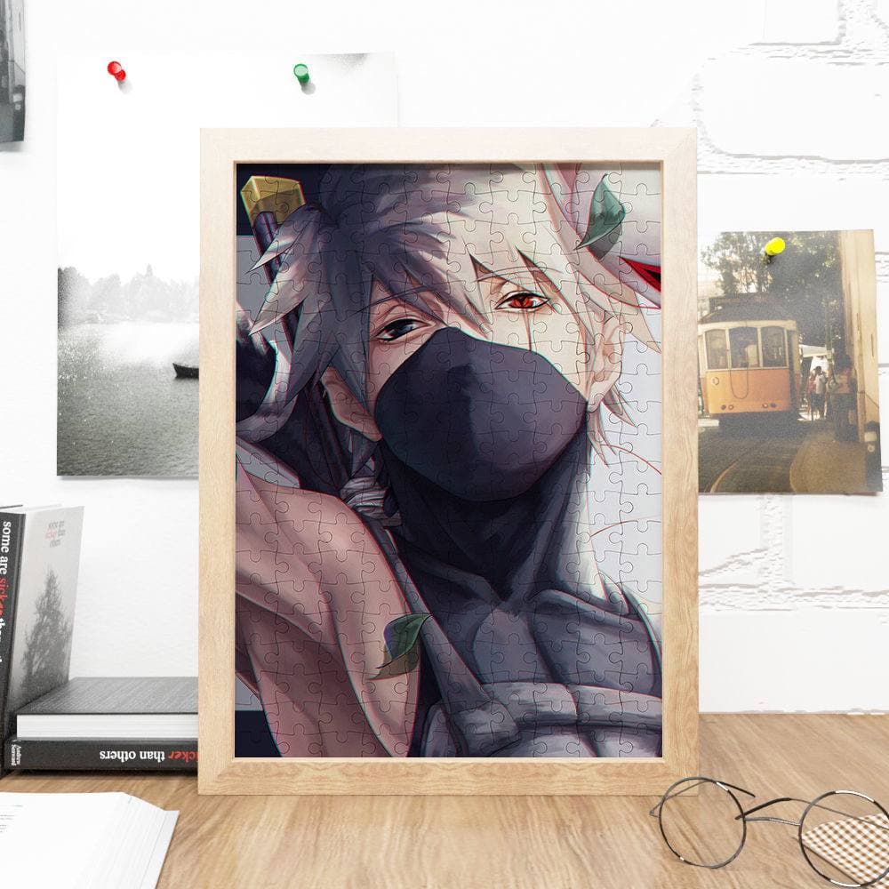 Аніме дерев'яний пазл з рамкою Какаші Хатаке (Kakashi Hatake) — Наруто (Naruto), 20х25 см, 120 шт