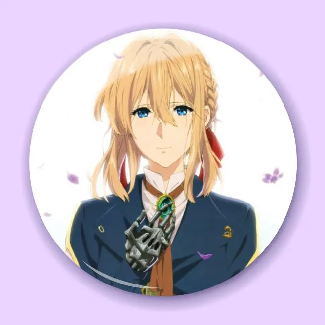 Аніме значок Віолета Еверґарден (Violet Evergarden) 3, 56 мм, глянець
