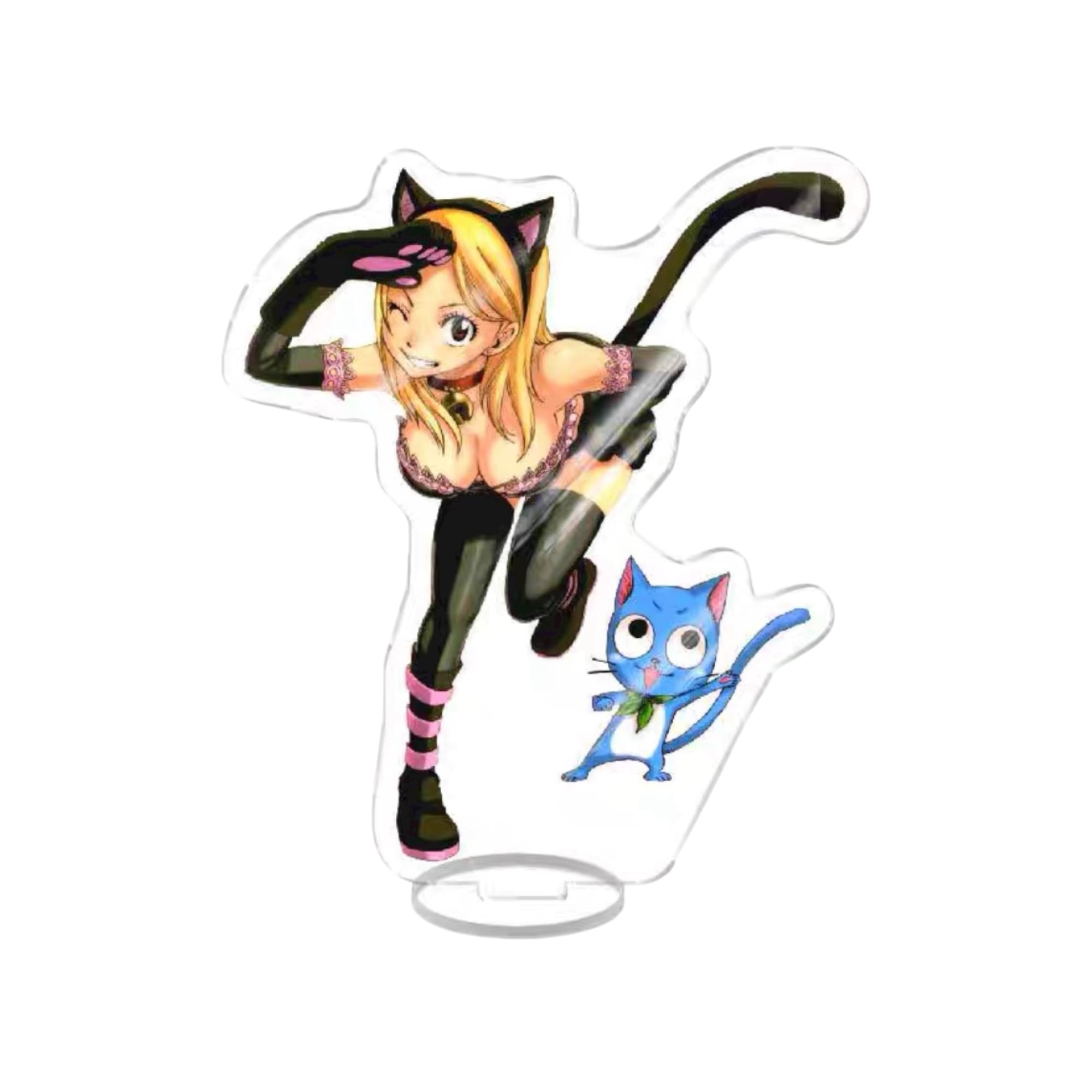 Аніме акриловий стенд Люсі Хартфілія та Хеппі (Lucy Heartfilia & Happy) — Хвіст Феї (Fairy Tail), 15 см