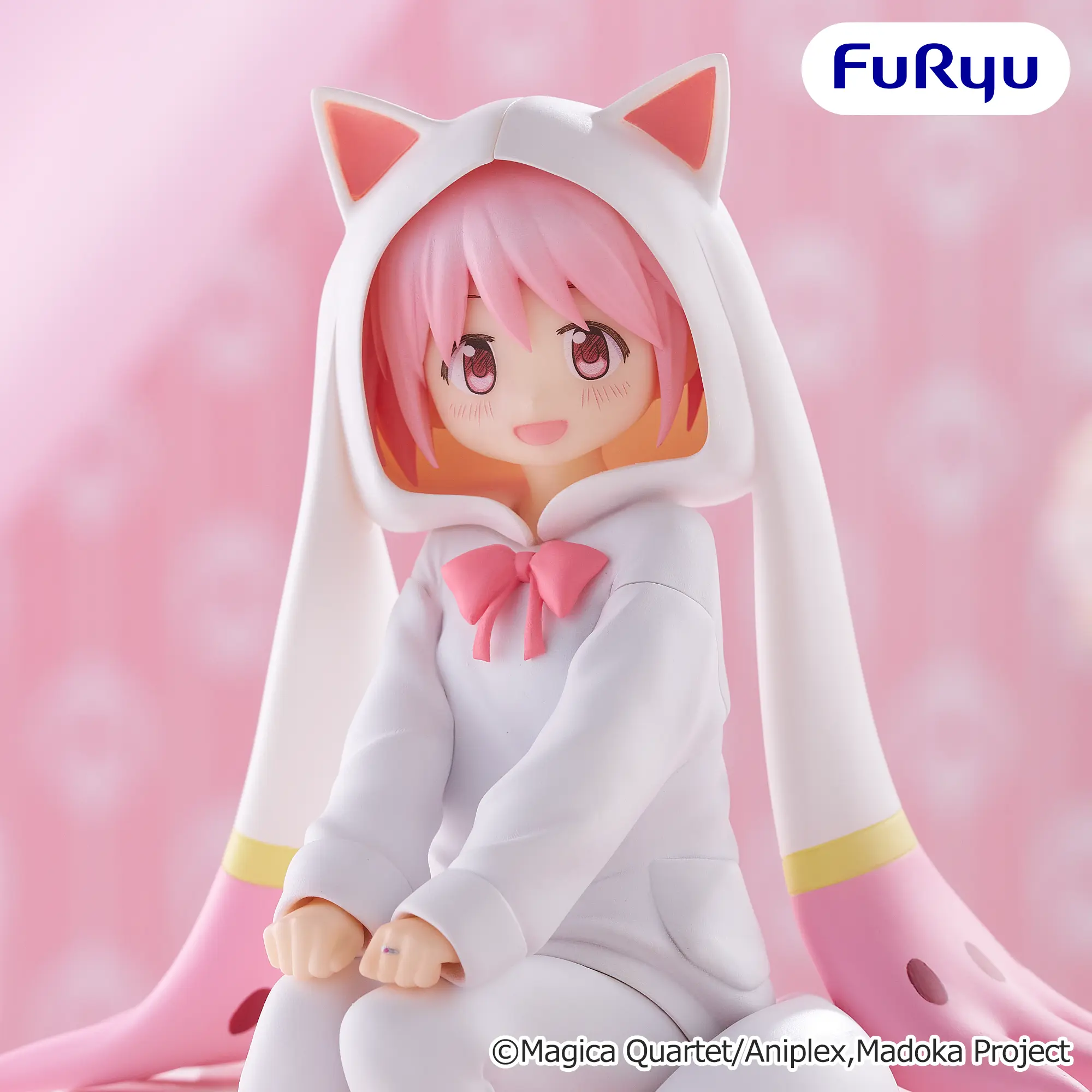 Аніме фігурка Мадока Канаме (Madoka Kaname Kyubey Themed Nightwear Ver.) — Дівчинка-чарівниця Мадока Маґіка (Puella Magi Madoka Magica), серія Noodle Stopper, 15 см 2