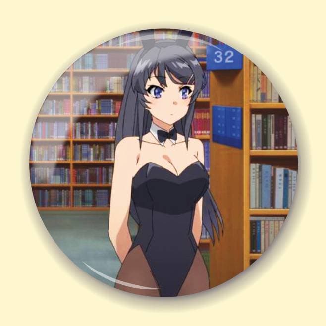 Аніме значок Негідники не мріють про шляхетних кроличок (Rascal Does Not Dream of Bunny Girl Senpai) 12, 56 мм