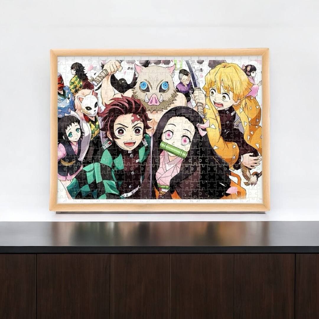 Деревʼяний пазл з рамкою по Demon Slayer: Kimetsu no Yaiba
