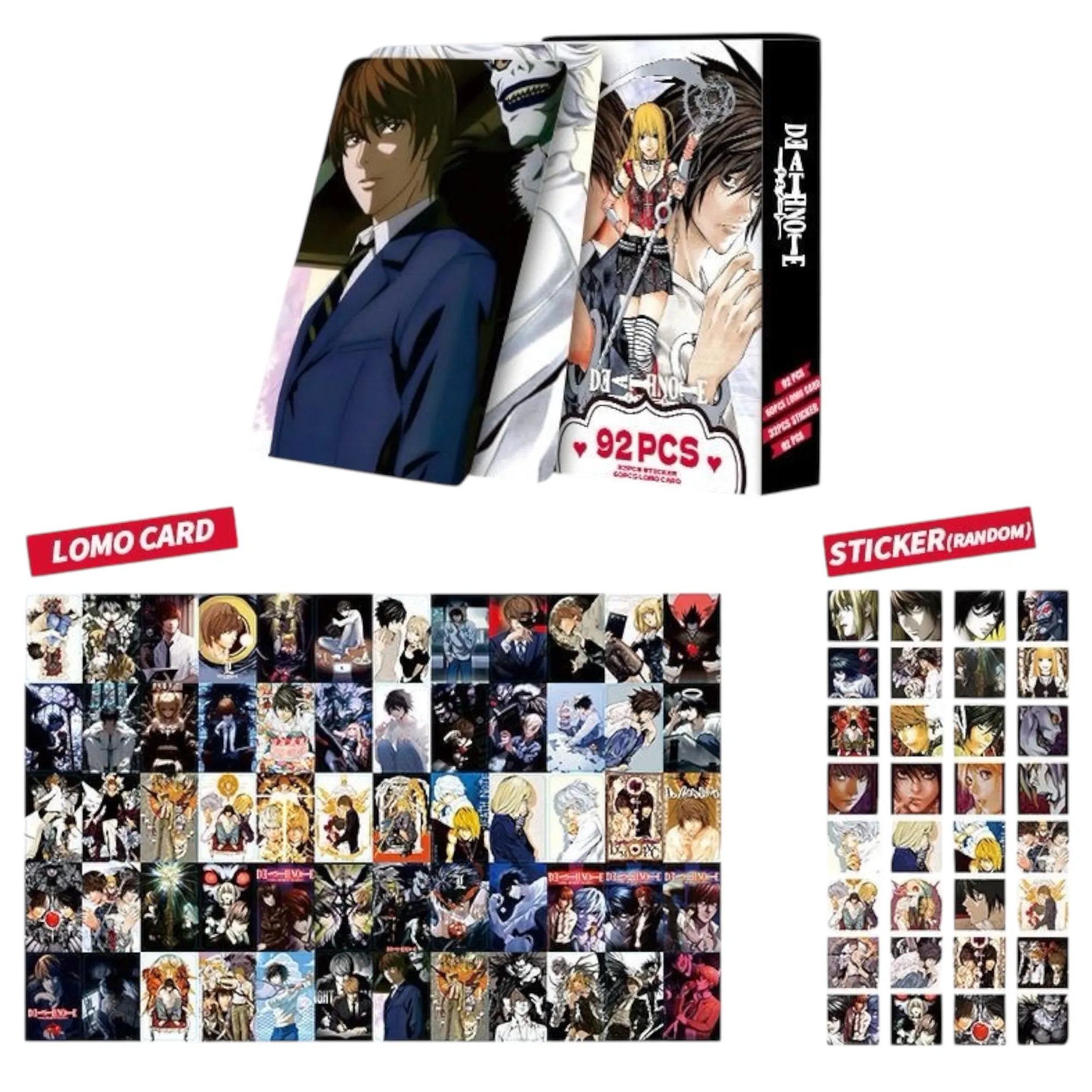 Аніме картки Зошит смерті (Death Note), 60 шт та 32 стікери 2
