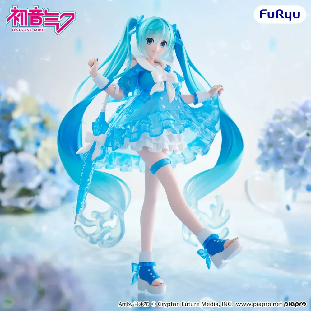 Аніме фігурка Хацуне Міку (Hatsune Miku Raincoat Ver.) за ілюстрацією Амаґі Хана — Вокалоїд (Vocaloid), серія Trio-Try-It (FuRyu) 19 см 2