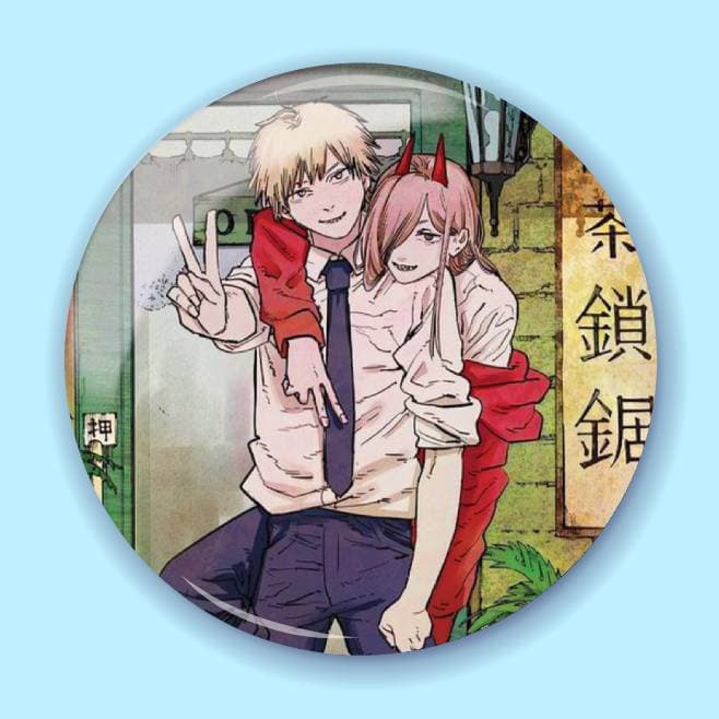 Аніме значок Людина-бензопила (Chainsaw Man), 56 мм