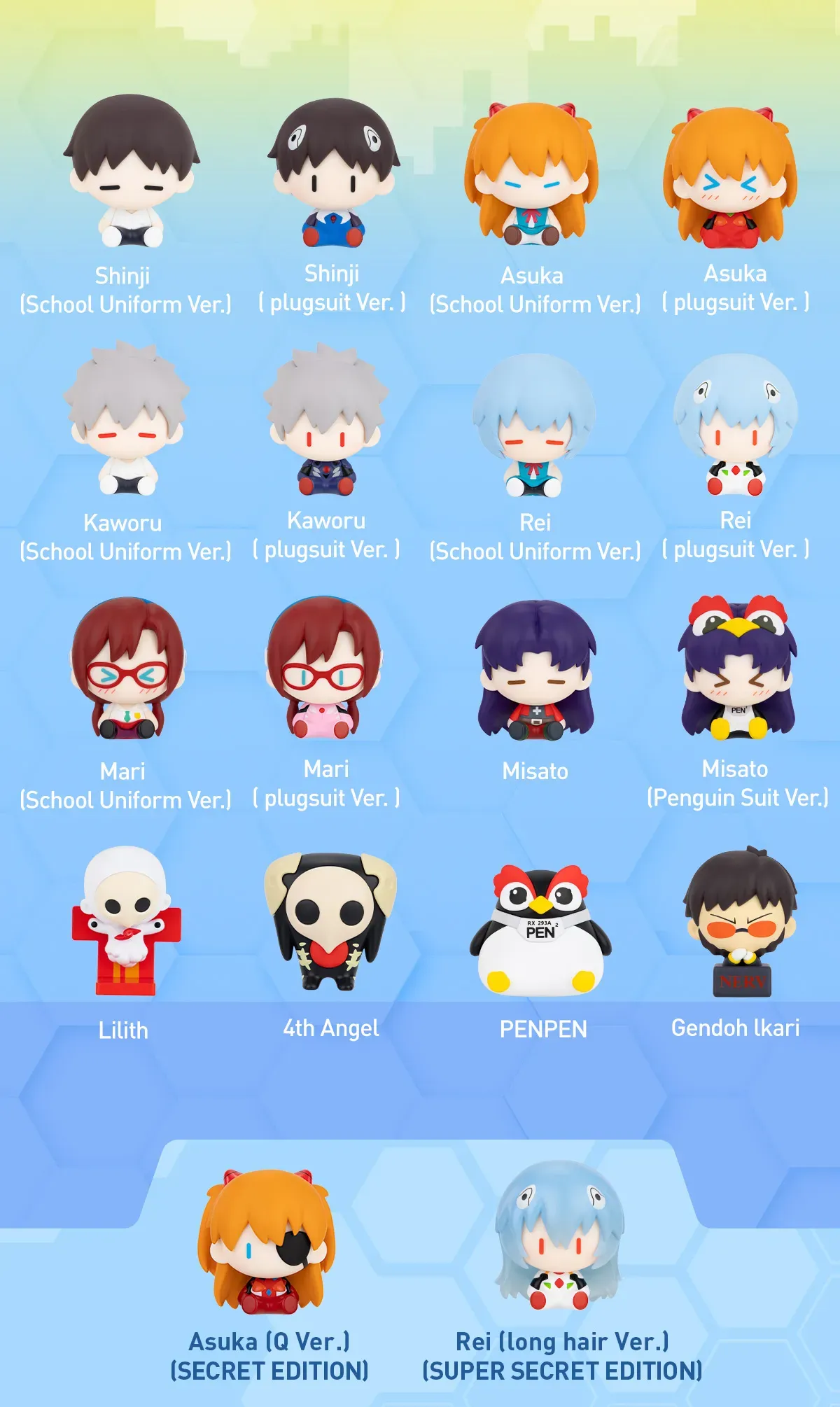 Аніме фігурка-сюрприз Євангеліон (Evangelion Super Mini Figures Land at NERV), серія рандомних міні-фігурок POP MART x GONG 8