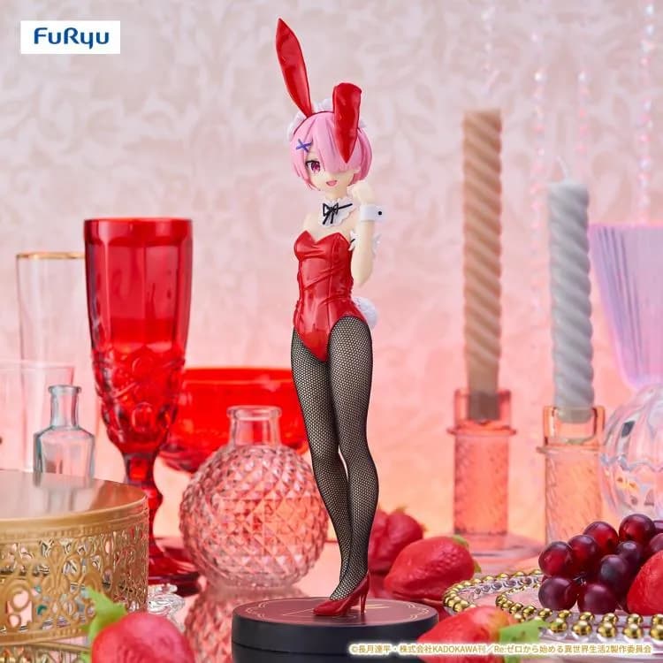Аніме фігурка Рам (Ram) BiCute Bunnies Red Color Ver. Furyu — Переродження: Життя в іншому світі з нуля (Re:Zero Starting Life in Another World), 29 см, оригінал 5