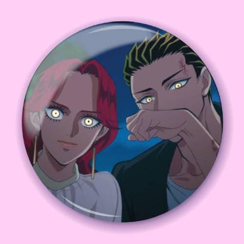 Аніме значок В наступному житті краще бути незнайомцями (Yakuza Fiance) 11, 56 мм, Глянець