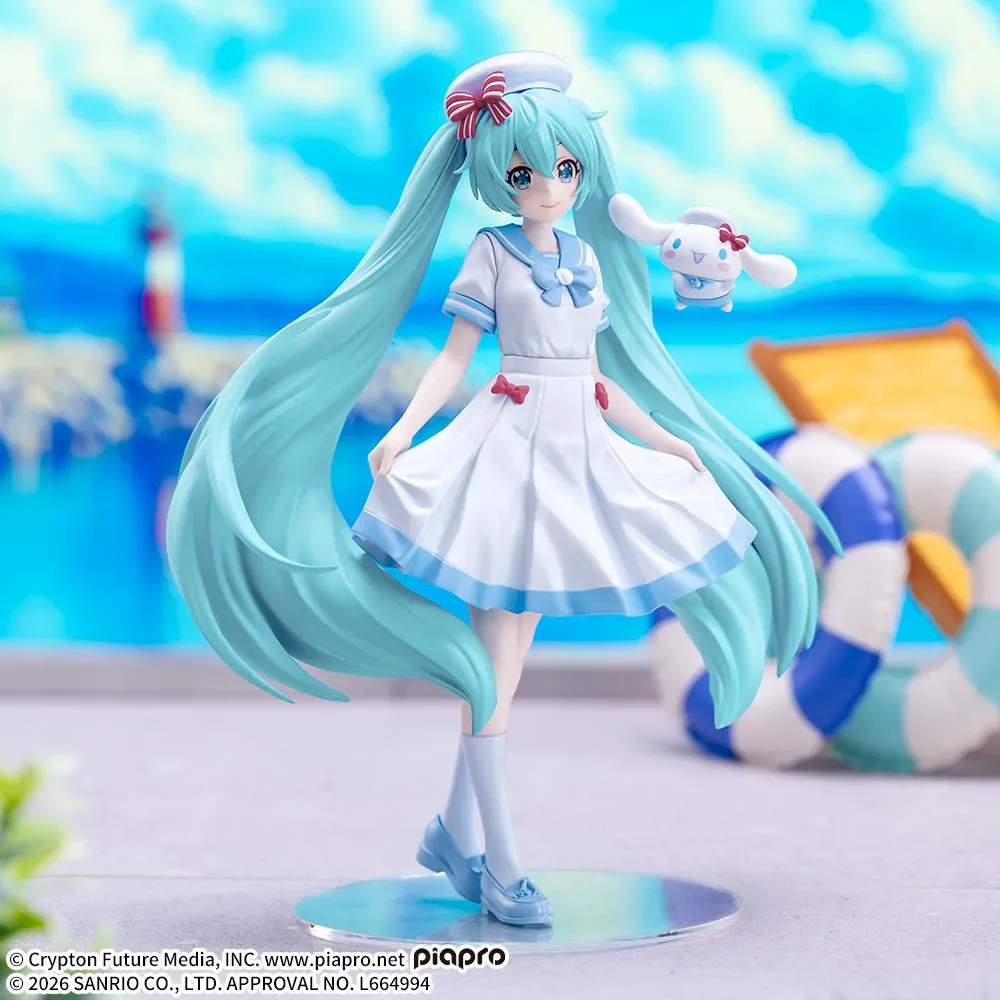 Аніме фігурка Хацуне Міку х Сіннаморол (Hatsune Miku x Cinnamoroll Summer Ver.) — Вокалоїд (Vocaloid), серія XStellar Figure, 19 см 2
