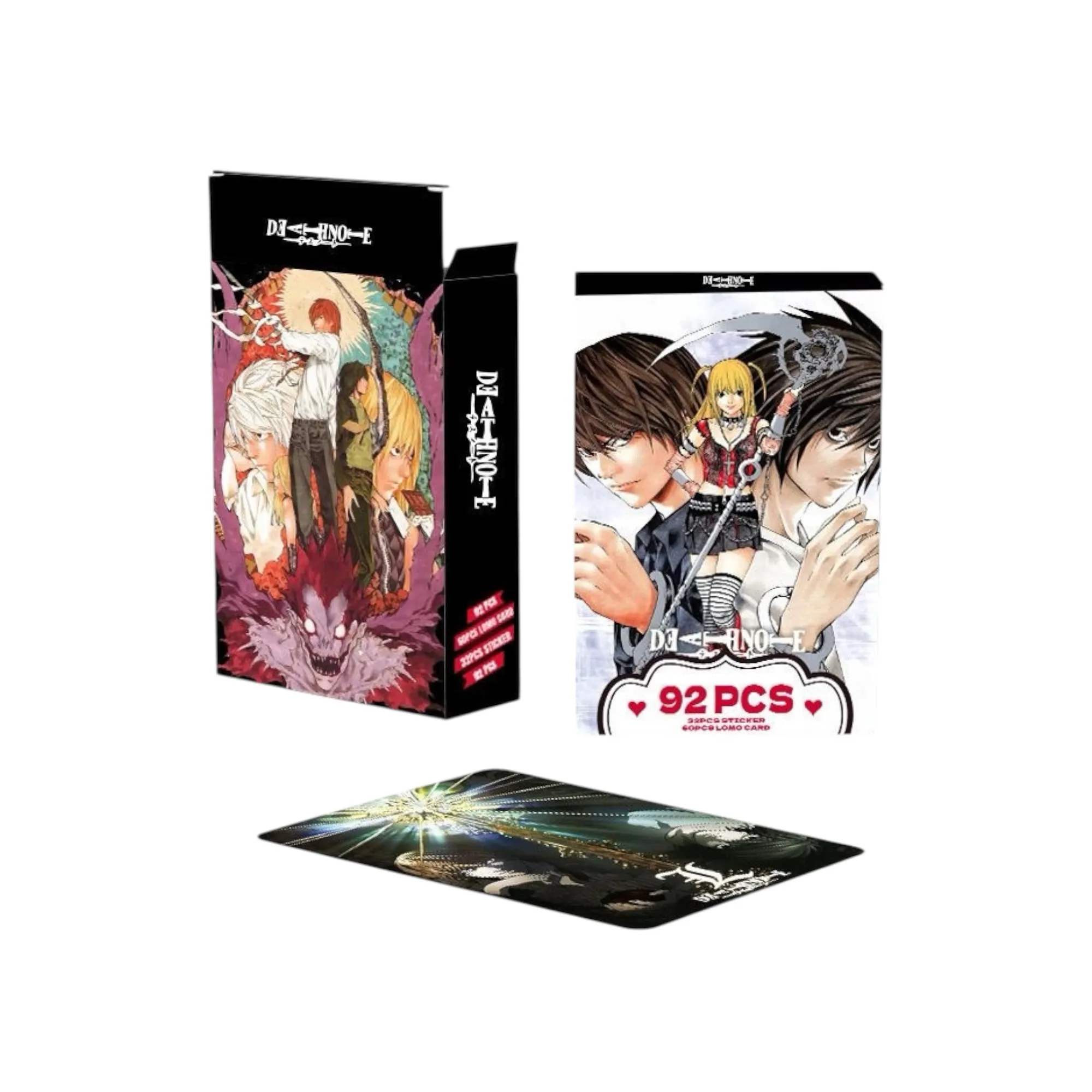 Аніме картки Зошит смерті (Death Note), 60 шт та 32 стікери