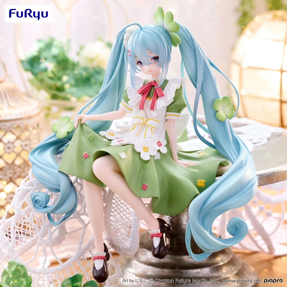 Аніме фігурка Хацуне Міку (Hatsune Miku) Flower Fairy Clover Noodle Stopper Furyu — Вокалоїд (Vocaloid), 15 см 3