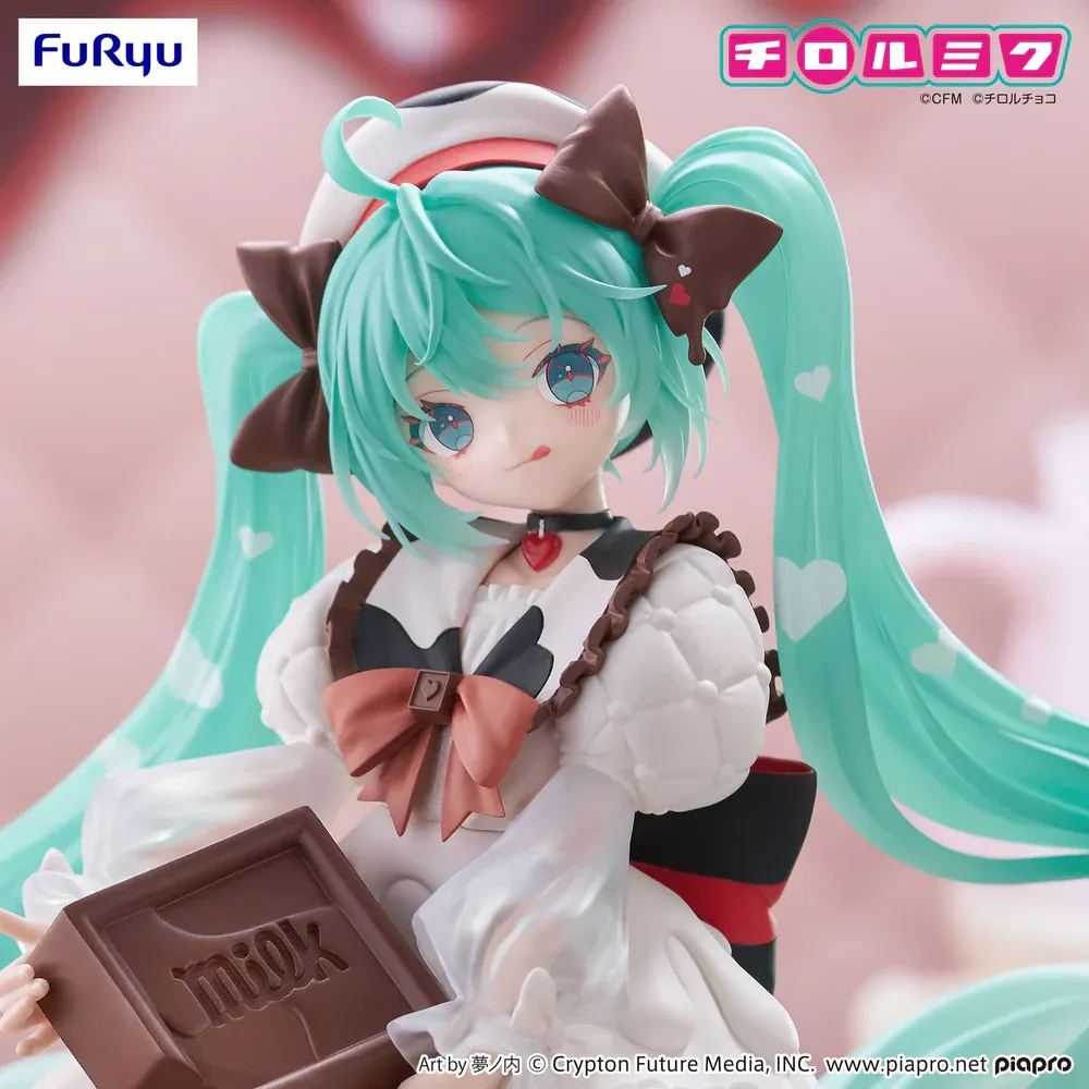 Аніме фігурка Хацуне Міку (Hatsune Miku) — Вокалоїд (Vocaloid), FuRyu - серія Trio-Try-iT (Tirol Choco Milk Chocolate Ver.), 18 см 4
