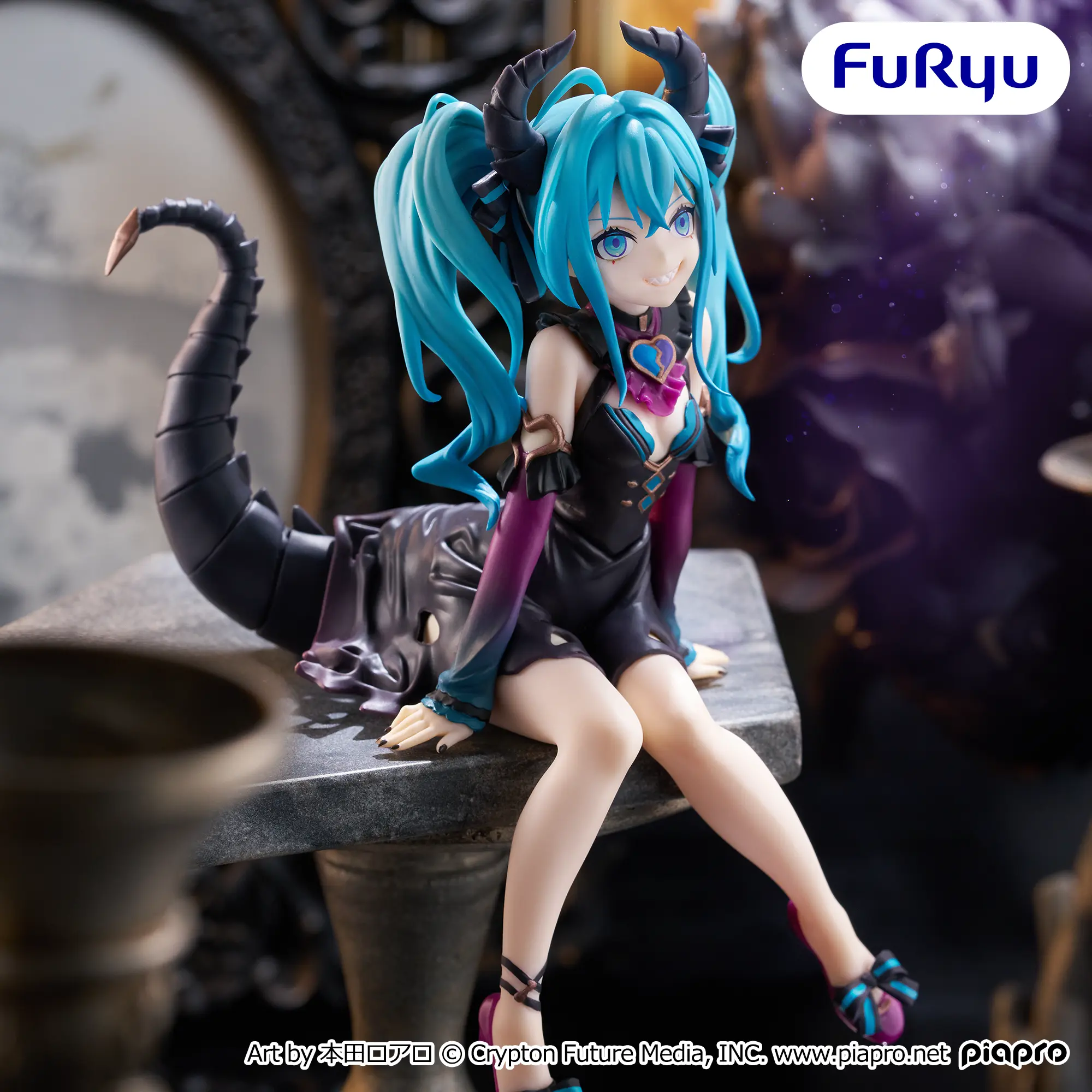 Аніме фігурка Хатцуне Міку (Hatsune Miku: Little Devil Color Variation Ver.) — Вокалоїд (Vocaloid), серія Noodle Stopper Figure, 16 см, виробник FuRyu 2