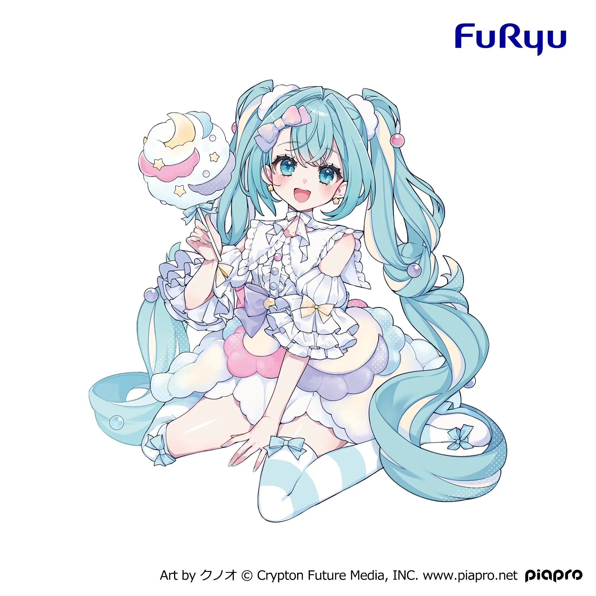 Аніме фігурка Хацуне Міку (Hatsune Miku: Cotton Candy Theme Ver.) — Хацуне Міку (Hatsune Miku), серія Melffy Figure, 10 см, виробник FuRyu 4