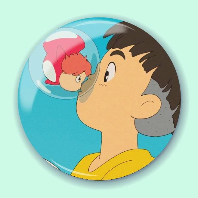 Аніме значок Поньо на кручі (Ponyo on the Cliff) 13, 56 мм, глянець