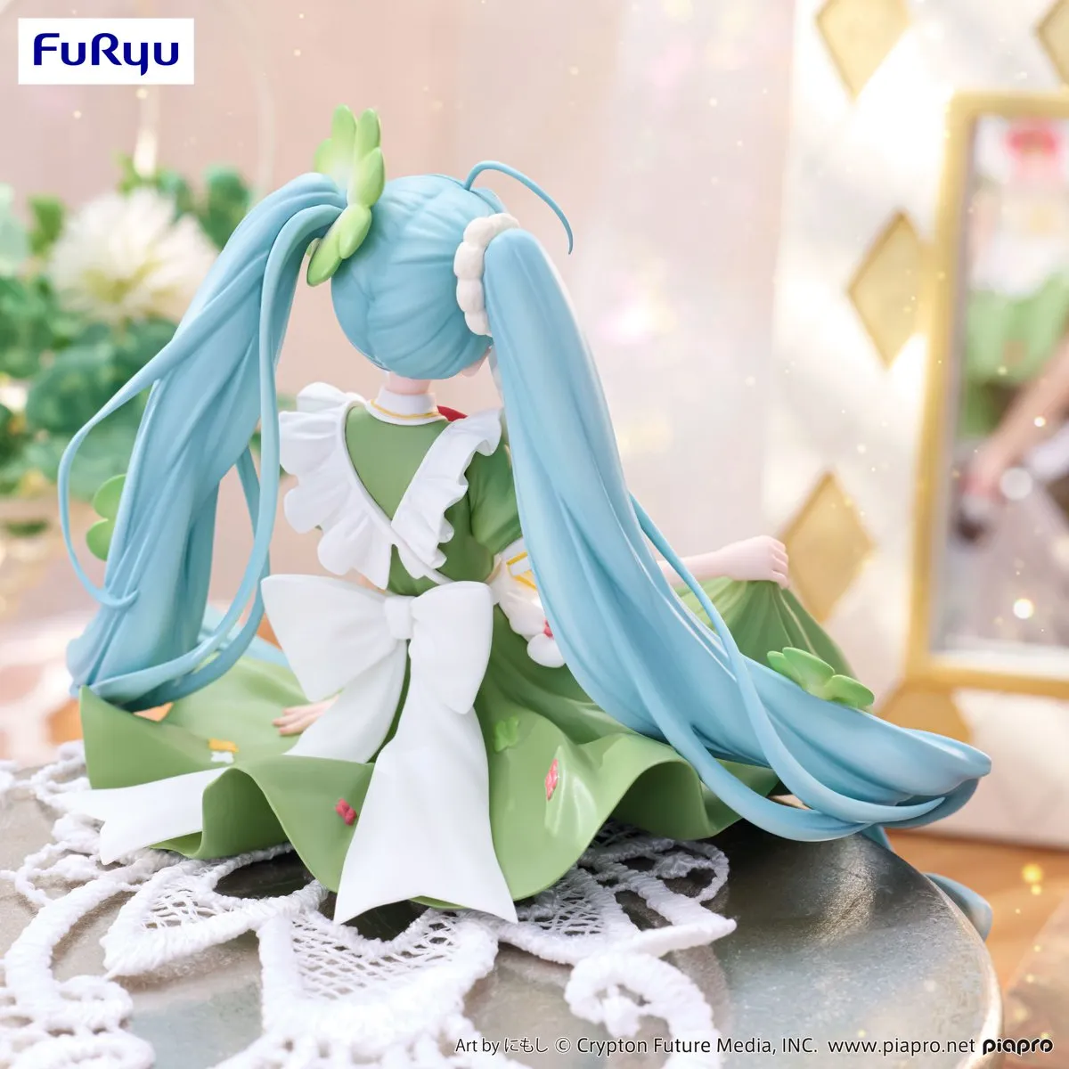 Аніме фігурка Хацуне Міку (Hatsune Miku) Flower Fairy Clover Noodle Stopper Furyu — Вокалоїд (Vocaloid), 15 см 4