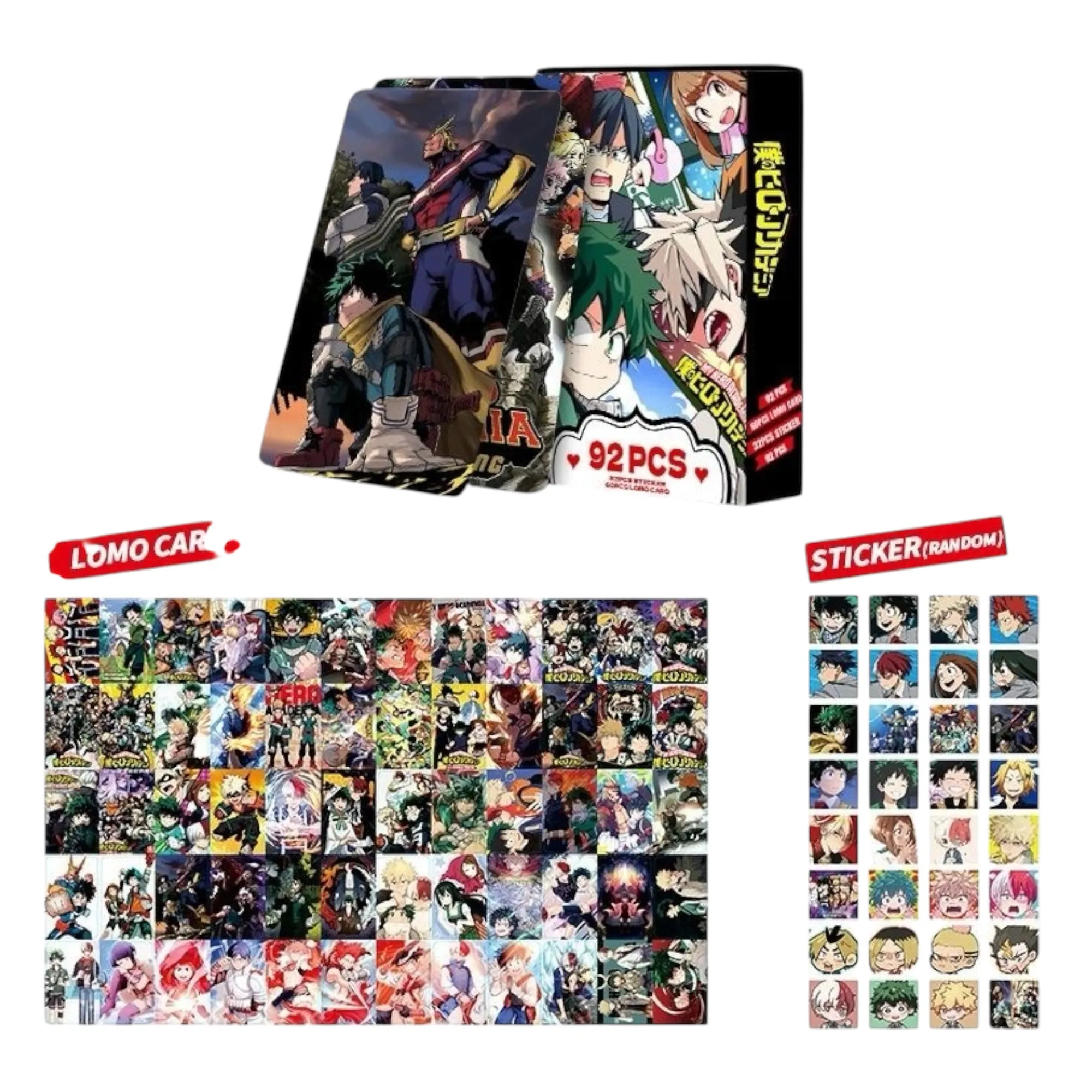 Аніме картки Моя геройська академія (My Hero Academia), 60 шт та 32 стікери 3