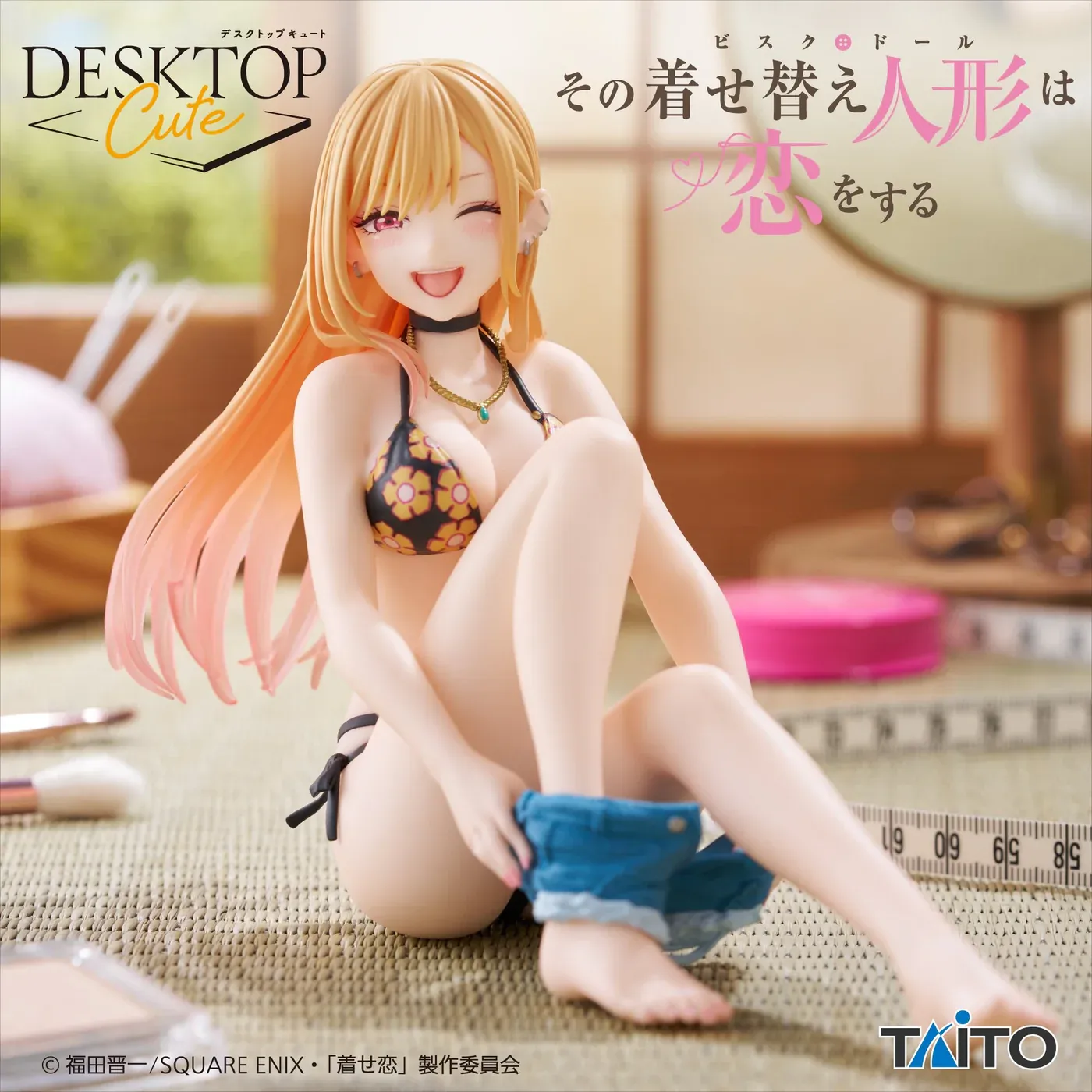 Аніме фігурка Марін Кітаґава (Marin Kitagawa) Desktop Cute Measured Swimsuit Ver. Taito — Ця порцелянова лялечка закохалася (My Dress-Up Darling), 13 см 5