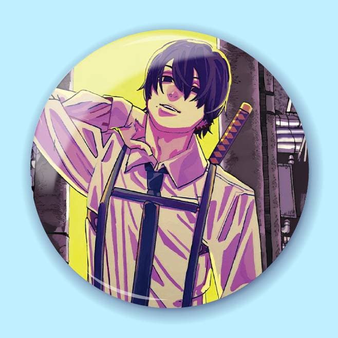 Аніме значок Людина-бензопила (Chainsaw Man) 55, 56 мм, глянець