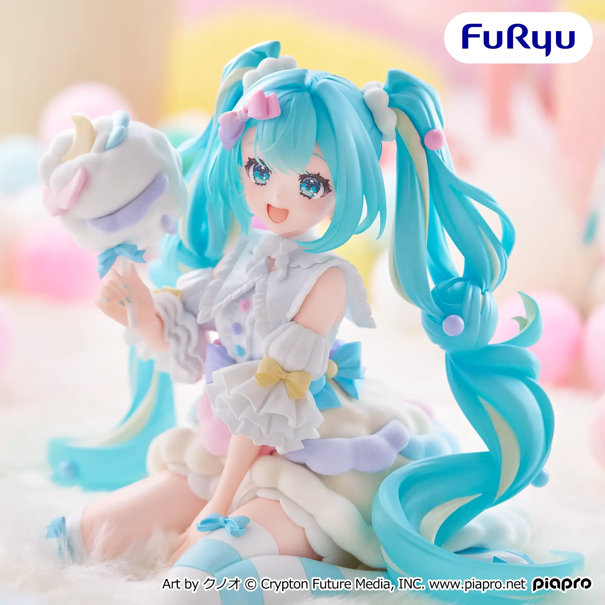 Аніме фігурка Хацуне Міку (Hatsune Miku: Cotton Candy Theme Ver.) — Хацуне Міку (Hatsune Miku), серія Melffy Figure, 10 см, виробник FuRyu 2